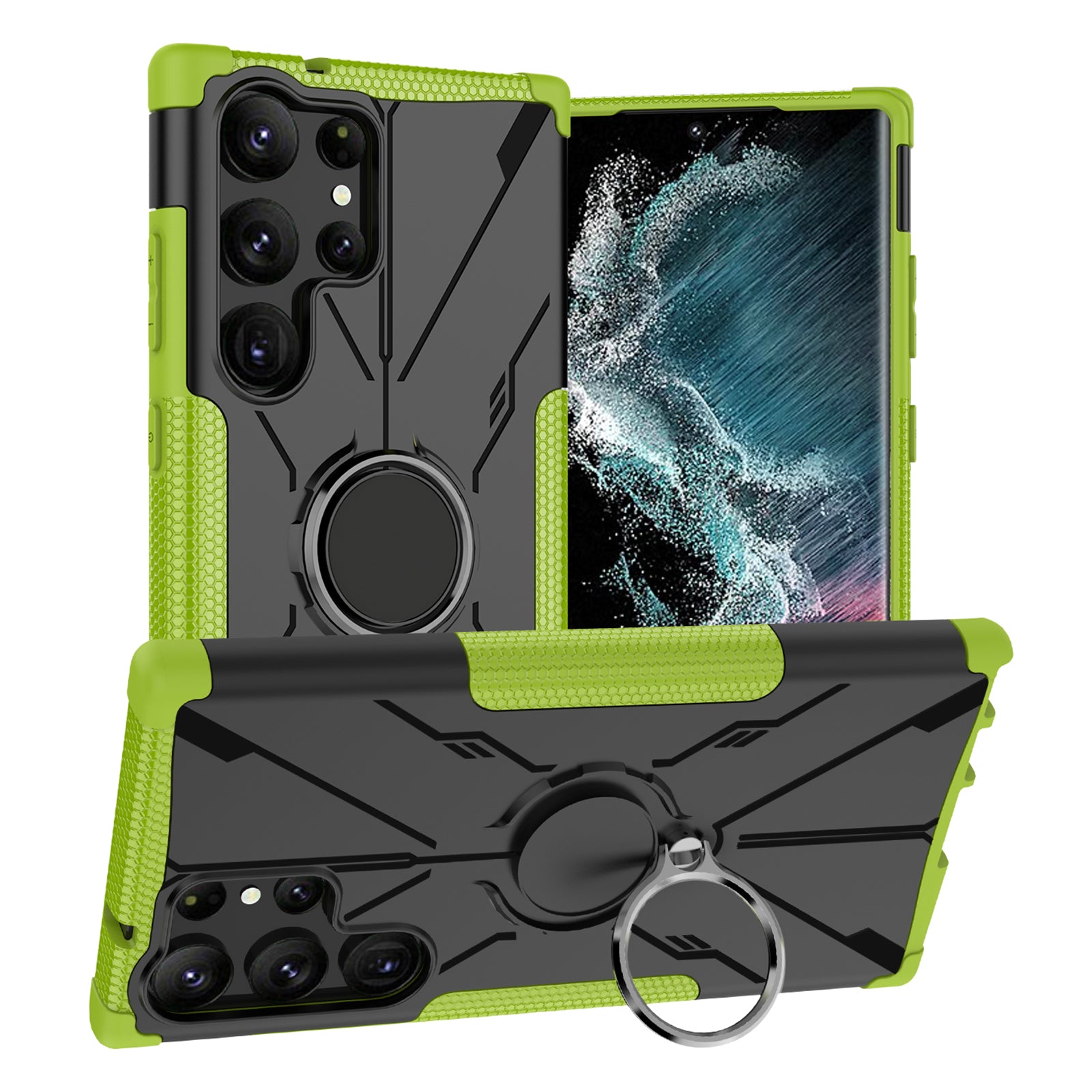 Anti-drop Phone Cover For Samsung Galaxy S23 Ultra Hard PC Soft TPU Hybrid Smartphone Case with Ring Kickstand Anti-drop Phone Cover For Samsung Galaxy S23 Ultra Hard PC Soft TPU Hybrid Smartphone Case with Ring Kickstand